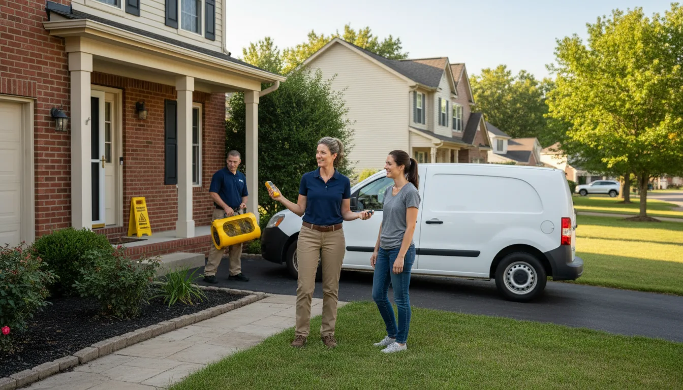 Residential water damage restoration in Addieville, IL